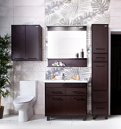 Бриклаер Мебель для ванной Чили 90 венге – фотография-5